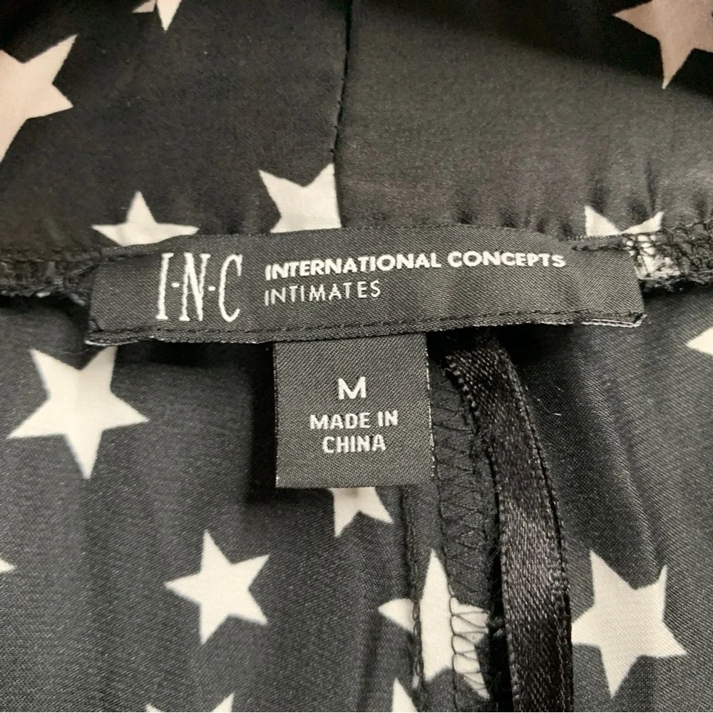 INC Silky Satin Cami PJ Pajama Set M Starry Nights Celestial Stars Loungewear